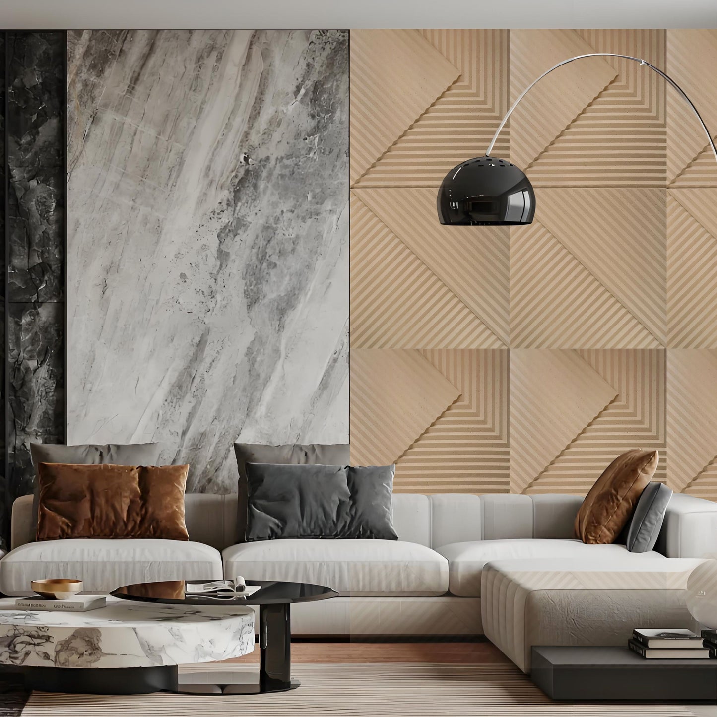 PU-Paneele Line beige 1200x600x26mm