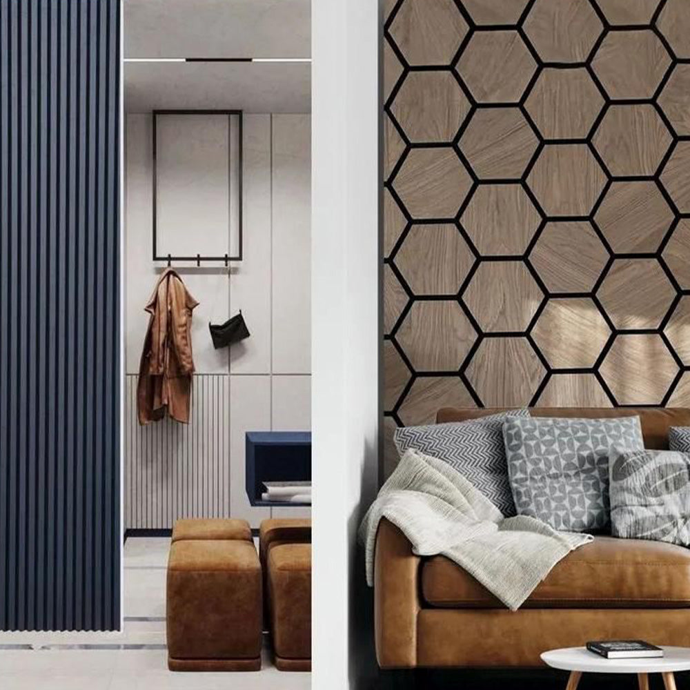 Acoustic panel Hexagon walnut smoked 567x693x18mm